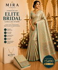 MIRA Elite Bridal Silk Saree – Antique Gold
