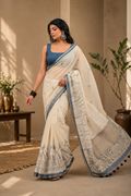 Ivory Bloom Mul Cotton Saree