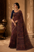 Midnight Heritage Tribal Woven Saree