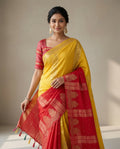 MIRA Premium Chinnon Weaving Jacquard Saree with Woven Designer Pallu
